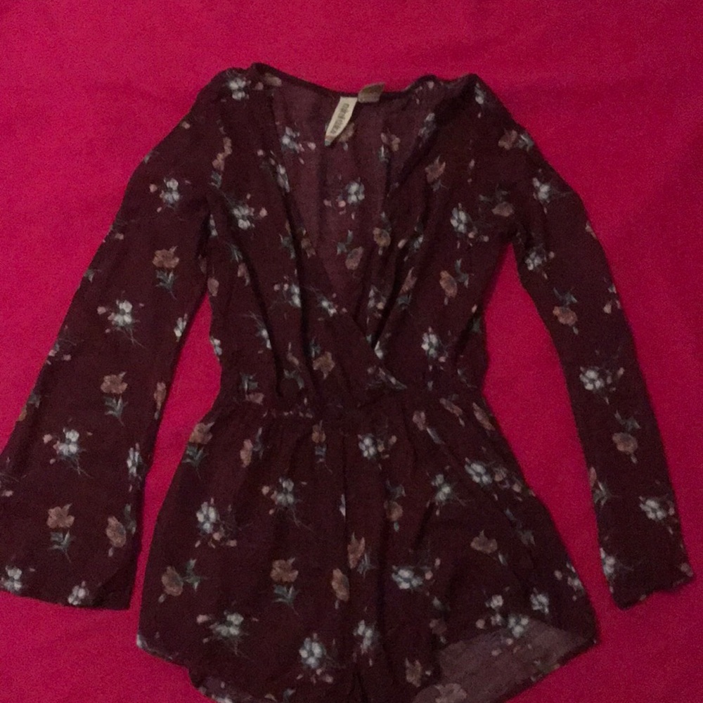 Maroon floral Romper